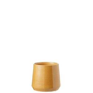 FLOWERPOT ROUND CERAMIC OCHRE SMALL