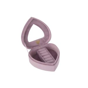 JEWELLERY BOX HEART VELVET LILAC SMALL