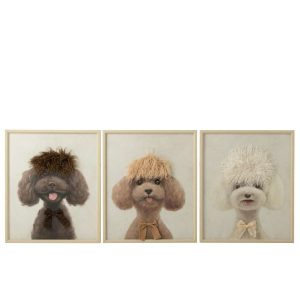 PAINTING POODLE MDF MULTI ASSORTMENT OF 3
