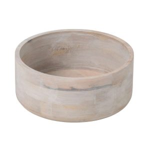 BOWL ROUND MANGO WOOD WHITE LARGE