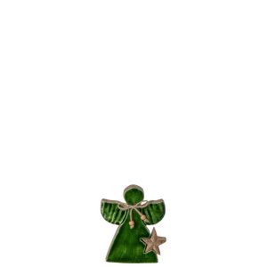 ANGEL + STAR MANGO WOOD NATURAL/DARK GREEN SMALL