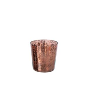 CANDLE HOLDER GLASS BROWN SMALL