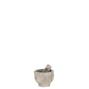 MORTAR+PESTLE MARBLE BEIGE