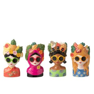 FLOWERPOT LADY FRUIT CERAMIC MULTI ASSORTMENT OF 4