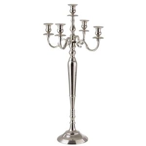 CANDLEHOLDER 5 ARMS CLASSIC ALUMINIUM SILVER LARGE
