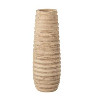 VASE STRIPED PAULOWNIA WOOD NATURAL LARGE