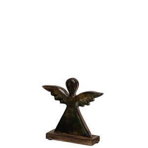 ANGEL ON BASE SHINY MANGO WOOD GREEN/NATURAL SMALL