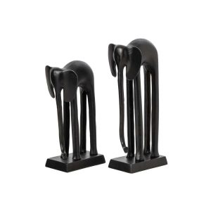 SET OF 2 ELEPHANT ALUMINIUM BLACK