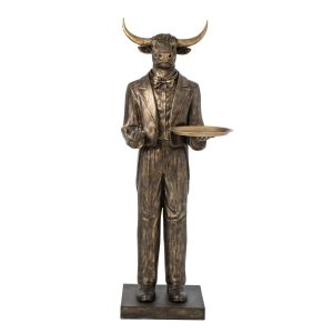 BULL WAITER POLYRESIN DARK BROWN
