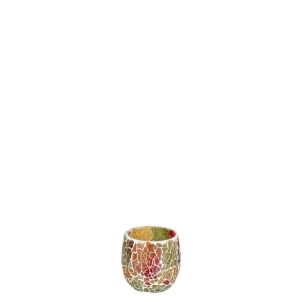 CANDLE HOLDER SUNSET GLASS MULTI SMALL