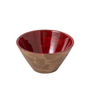 BOWL MANGO WOOD DARK RED/NATURAL LARGE