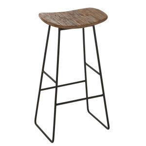 STOOL RECTANGULAR RECYCLE TEAK NATURAL LARGE
