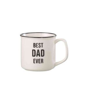 MUG MESSAGE BEST DAD PORCELAIN WHITE / BLACK