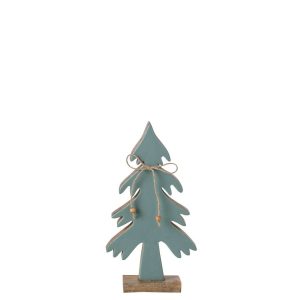 PINE TREE BOW MANGO WOOD NATURAL/TURQUOISE SMALL