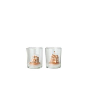 CANDLE HOUSE IN GLASS PARAFFIN CAMEL ASSORTMENT OF 2