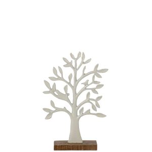 TREE ON BASE ALUMINIUM WHITE/NATURAL SMALL