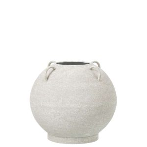 VASE ROUND IRON WHITE