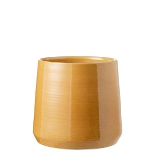 FLOWERPOT ROUND CERAMIC OCHRE XLARGE