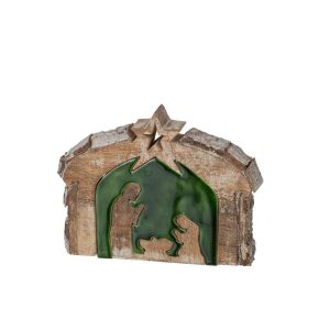 NATIVITY BARK MANGO WOOD NATURAL/DARK GREEN MEDIUM