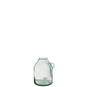 VASE HANDLE CYLINDER RECYCLED GLASS SMALL