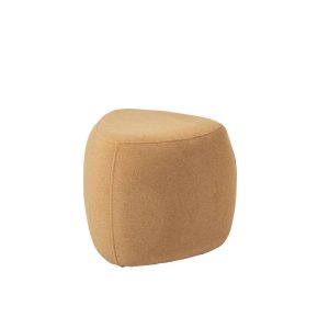 POUFFE TRIANGLE PLYWOOD/FABRIC OCHER YELLOW