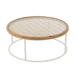 COFFEE TABLE MATI FIR WOOD/IRON NATURAL/WHITE