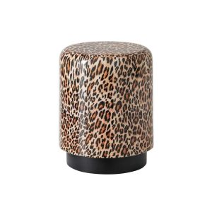 STOOL LEO ROUND METAL CARAMEL/BLACK