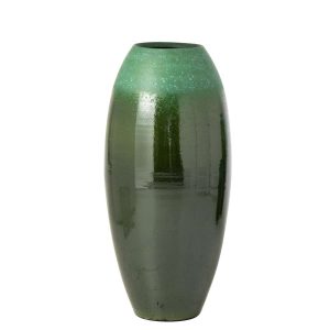FLOOR VASE CERAMIC DARK GREEN/TURQUOISE LARGE