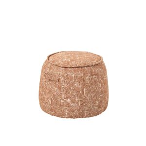 POUFFE ALEX PLYWOOD/FABRIC RUST BROWN