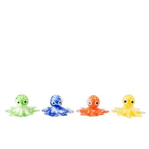 PAPERWEIGHT OCTOPUS GLASS MULTICOLORED ASSORTMENT OF 4
