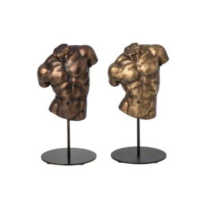 BUST MAN POLYRESIN BRONZE/GOLD ASSORTMENT OF 2