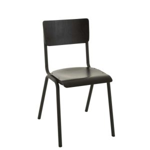 CHAIR WOOD/METAL BLACK