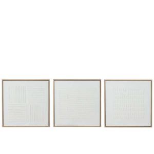 PAINTING LINES CANVAS WHITE ASSORTMENT OF 3