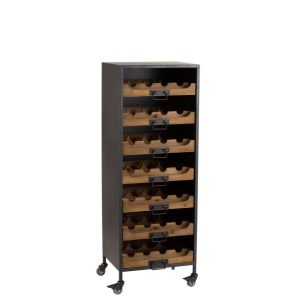 Vinreol m hjul 44x35x120 cm