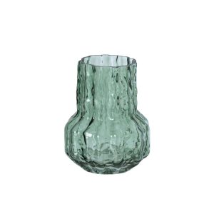 VASE IRREGULAR GLASS DARK GREEN