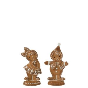 GINGERBREAD BOY + GIRL RESIN ASSORTMENT OF 2