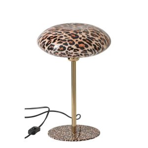 TABLE LAMP LEO ROUND METAL CARAMEL/BLACK