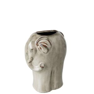 FLOWERPOT ELEPHANT PORCELAIN GREY-GREEN SMALL