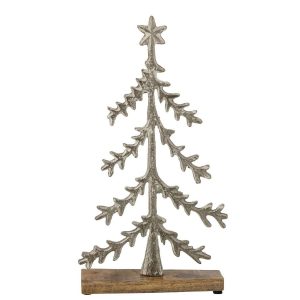 CHRISTMAS TREE ON BASE STAR ALUMINIUM OFF-WHITE/NATURAL LARGE