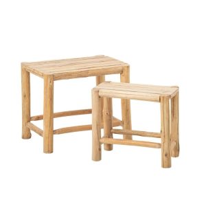 SET OF 2 PEDESTAL CHAMONIX FIR WOOD NATURAL