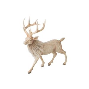 REINDEER POLYRESIN LIGHT BEIGE LARGE