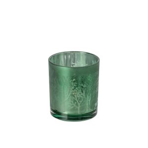 CANDLE HOLDER FOREST GLASS GREEN MEDIUM