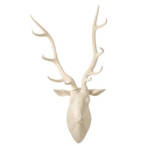 DEER HEAD HANGING POLYRESIN BEIGE
