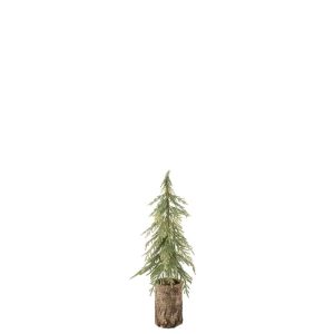 CHRISTMAS TREE WOODEN BASE POLYETHYLENE DARK GREEN/NATURAL SMALL