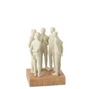 FIGURINE GROUP OF PEOPLE STANDING RESIN OFF-WHITE/NATURAL