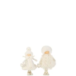 GIRL STANDING FUR TEXTILE WHITE SMALL ASSORTMENT OF 2