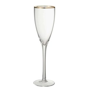 CHAMPAGNE GLASS GOLDEN BORDER GLASS TRANSPARENT/GOLD