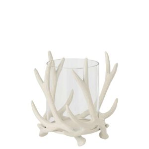TEALIGHT HOLDER DEER ALUMINIUM OFF-WHITE