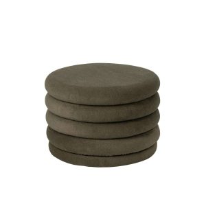 POUFFE MICH PLYWOOD/FABRIC DARK GREEN