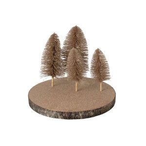 DECORATIVE TRAY GLITTERS + TREES BARK BROWN LARGE